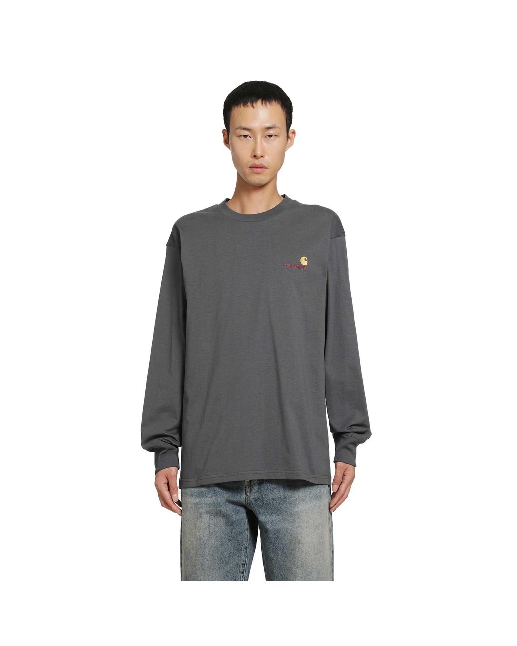 Carhartt Gray L/American Script T-Shirt for men