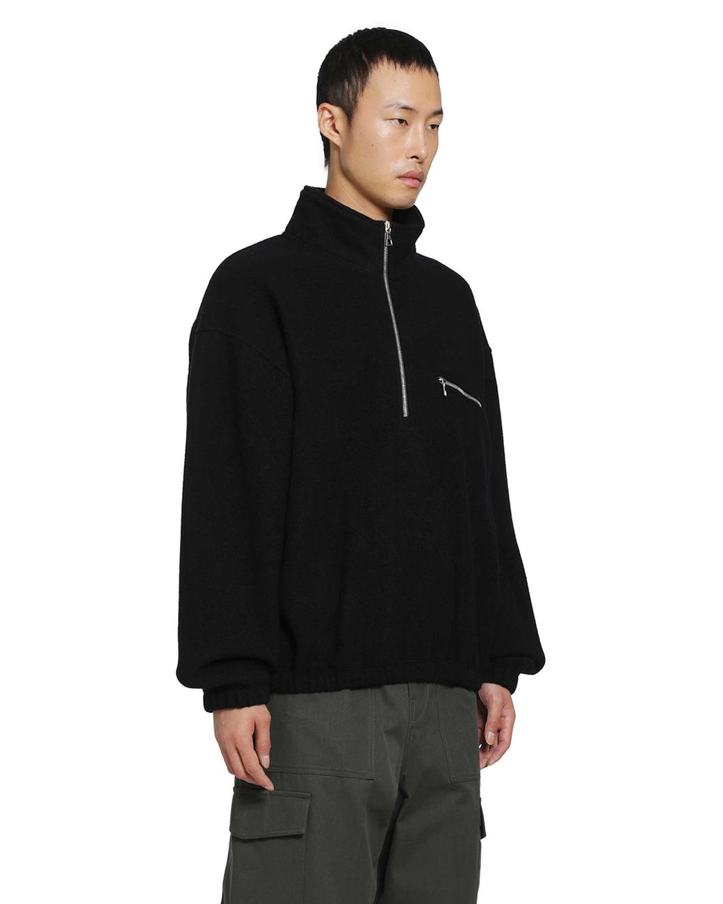 Rier Black Polar Wool Fleece for men