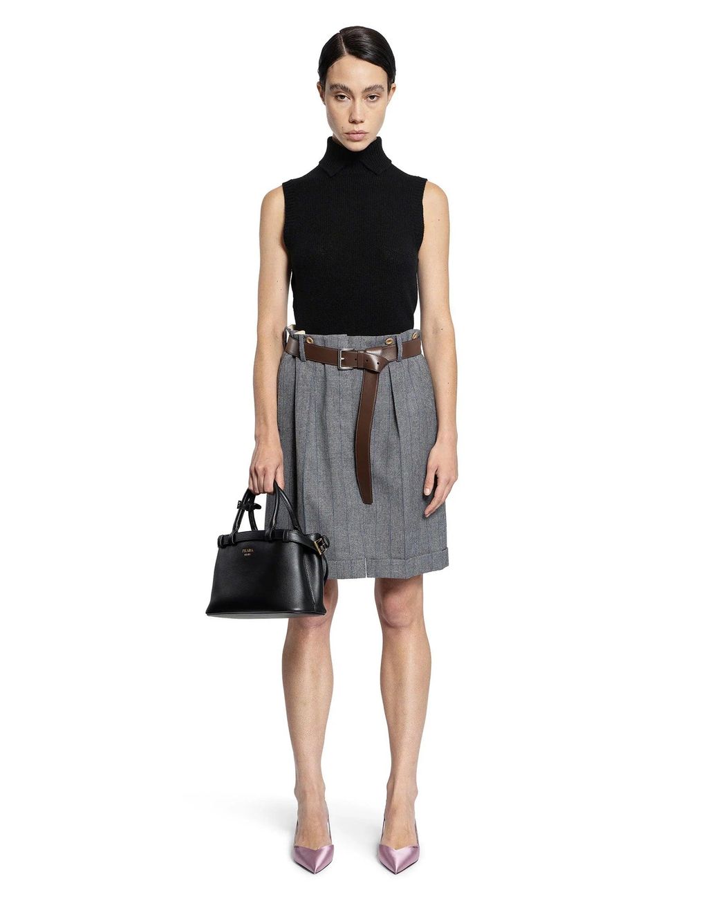 Prada Black Cashmere Turtleneck Vest