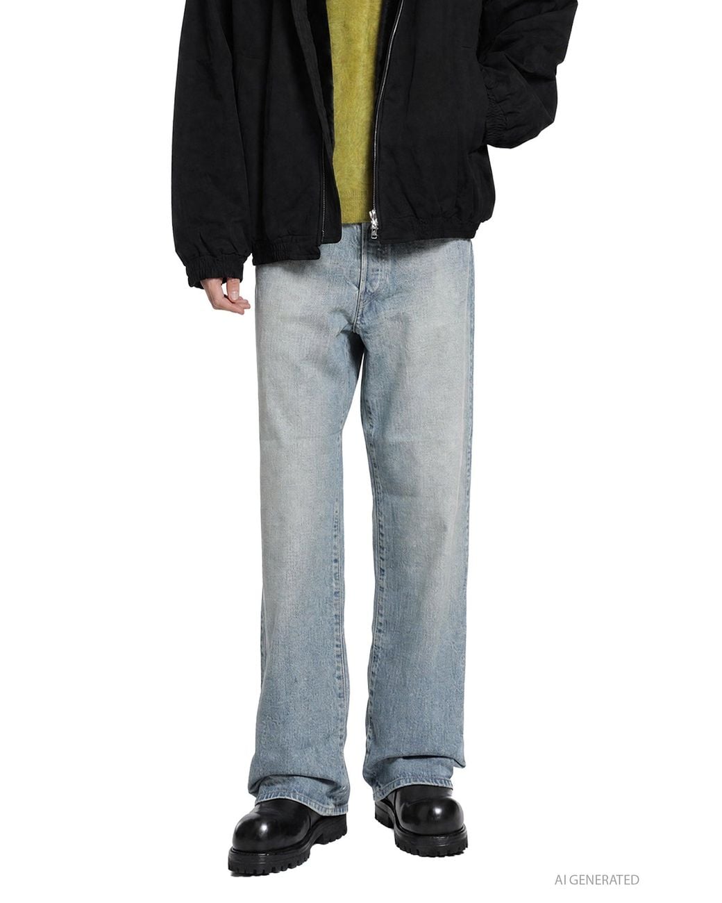 Ssstein Blue Loose Denim Pants for men