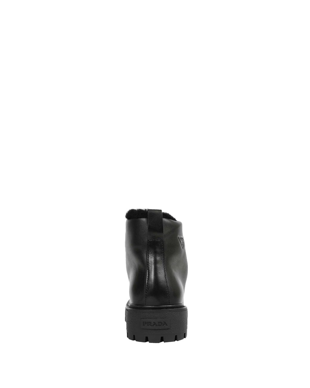 Prada Black Lace-Up Ankle Boots for men