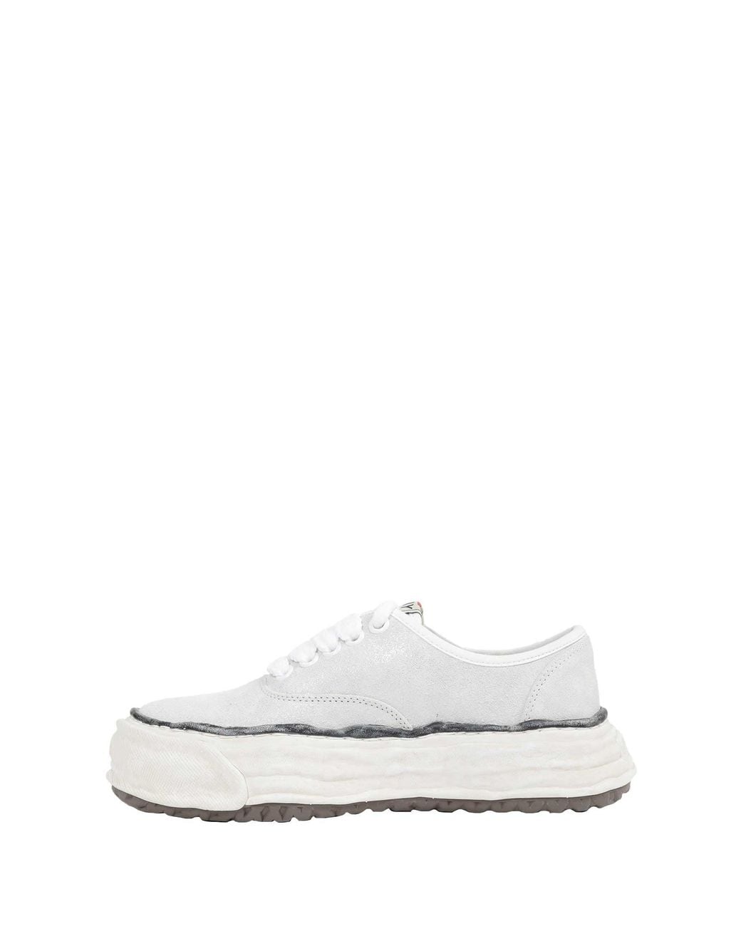 Maison Mihara Yasuhiro White Baker26 Glittery Suede Sneakers for men