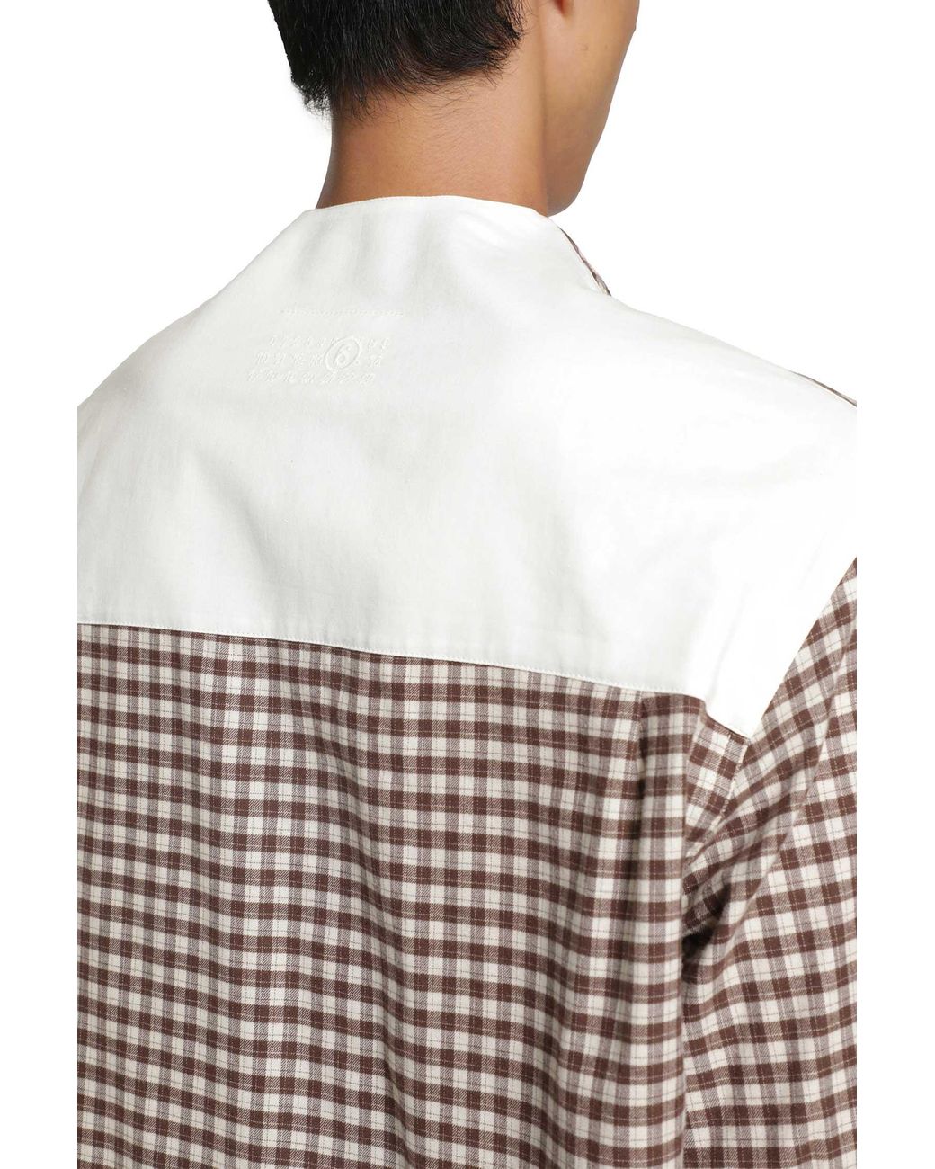 MM6 by Maison Margiela Brown Check Cotton Flannel Shirt for men