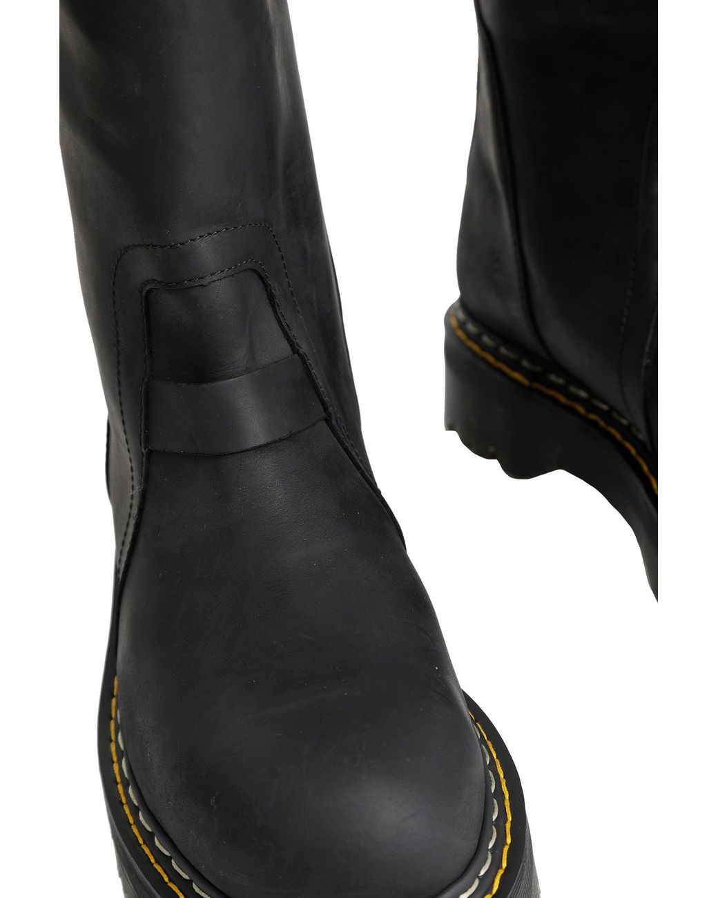 Rick Owens Black Dr. Martens X Quad Sole Pull On Boots for men