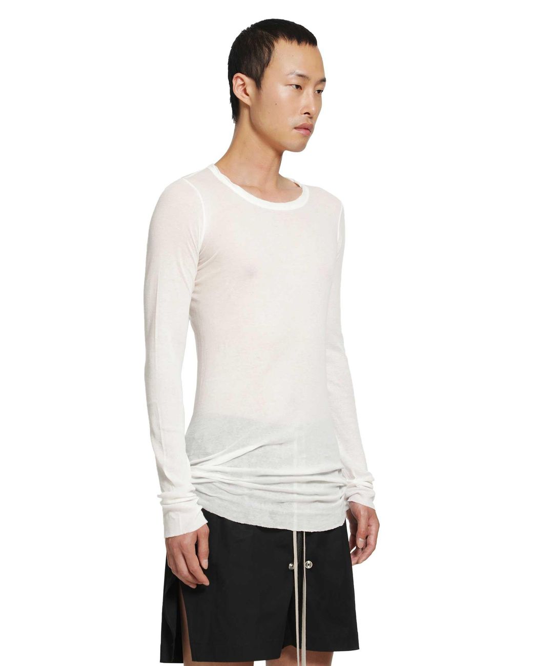 Rick Owens White Tower Rib Ls T for men