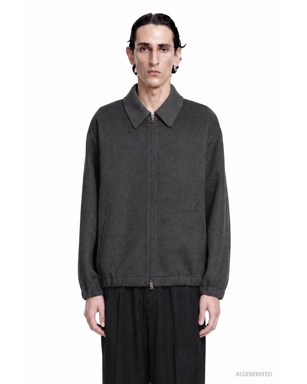 Ssstein Black Double Face Cloth Zip Jacket for men