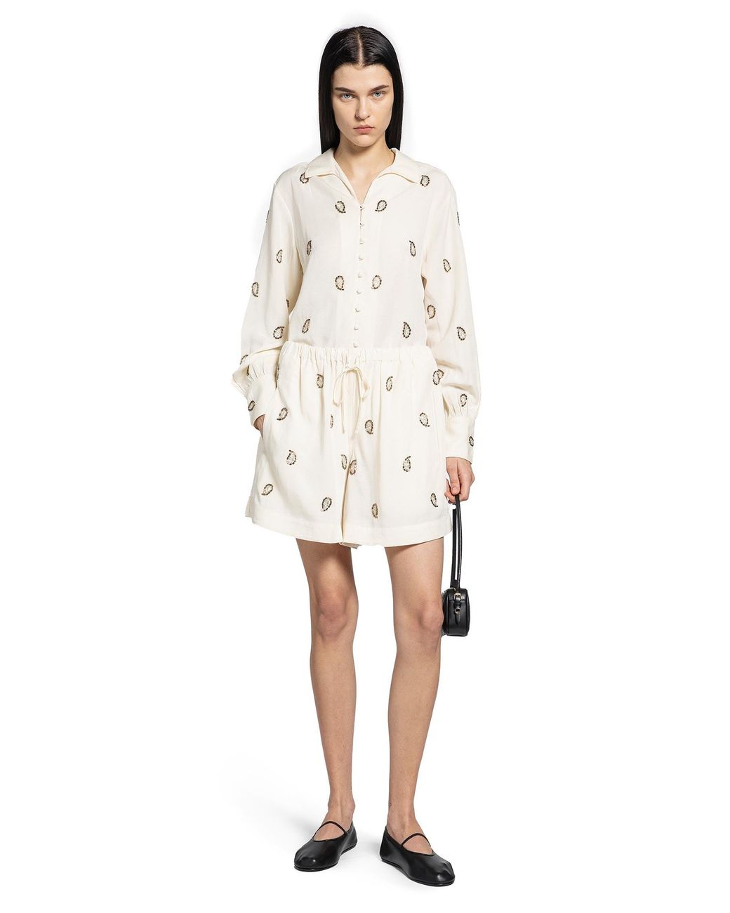 Polo Ralph Lauren White Beaded Paisley Top