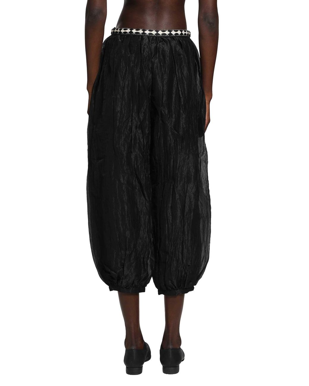 Renli Su Black Gathered Balloon Trousers