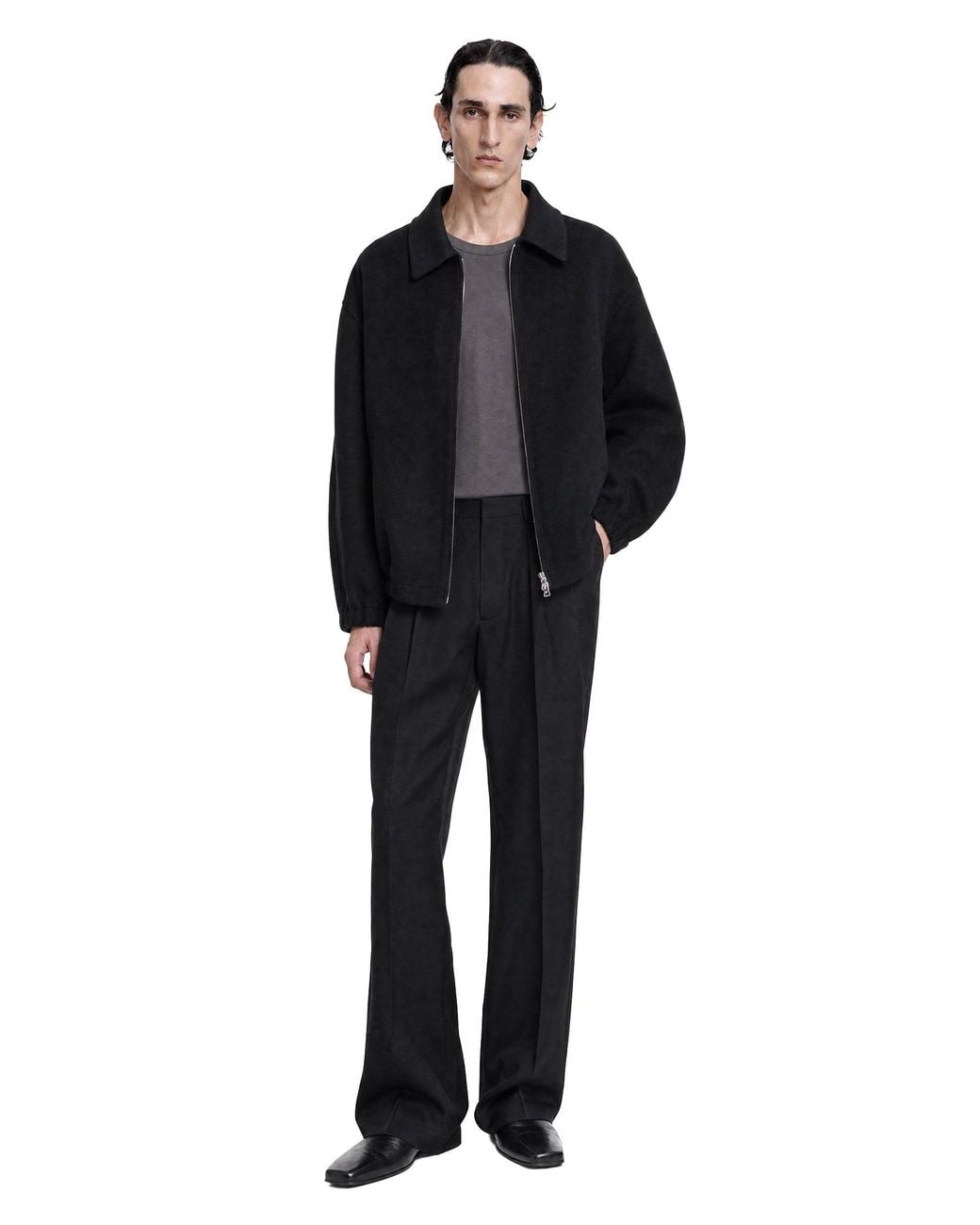 Ssstein Black Long Wide Trousers for men