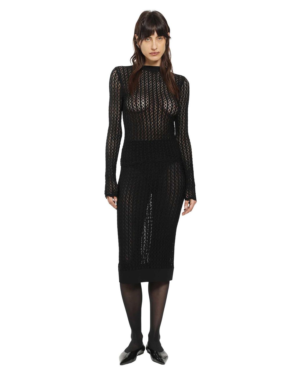 Saint Laurent Black Midi Skirt