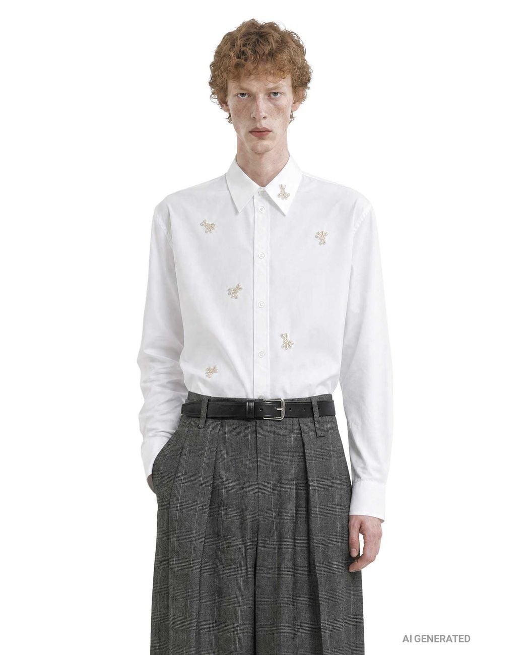 Simone Rocha White Turbo Beaded Easy Shirt for men