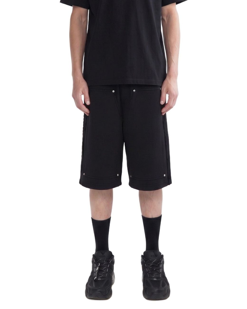 44 Label Group Black Rivet Sw Shorts for men
