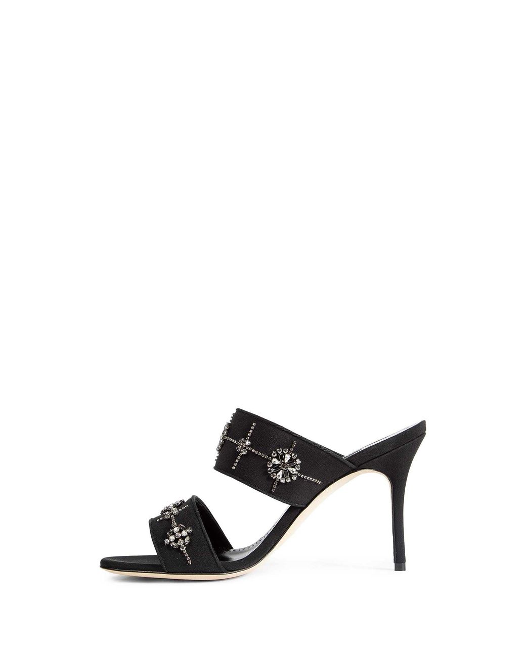 Manolo Blahnik Black Ralota Crystal Pumps