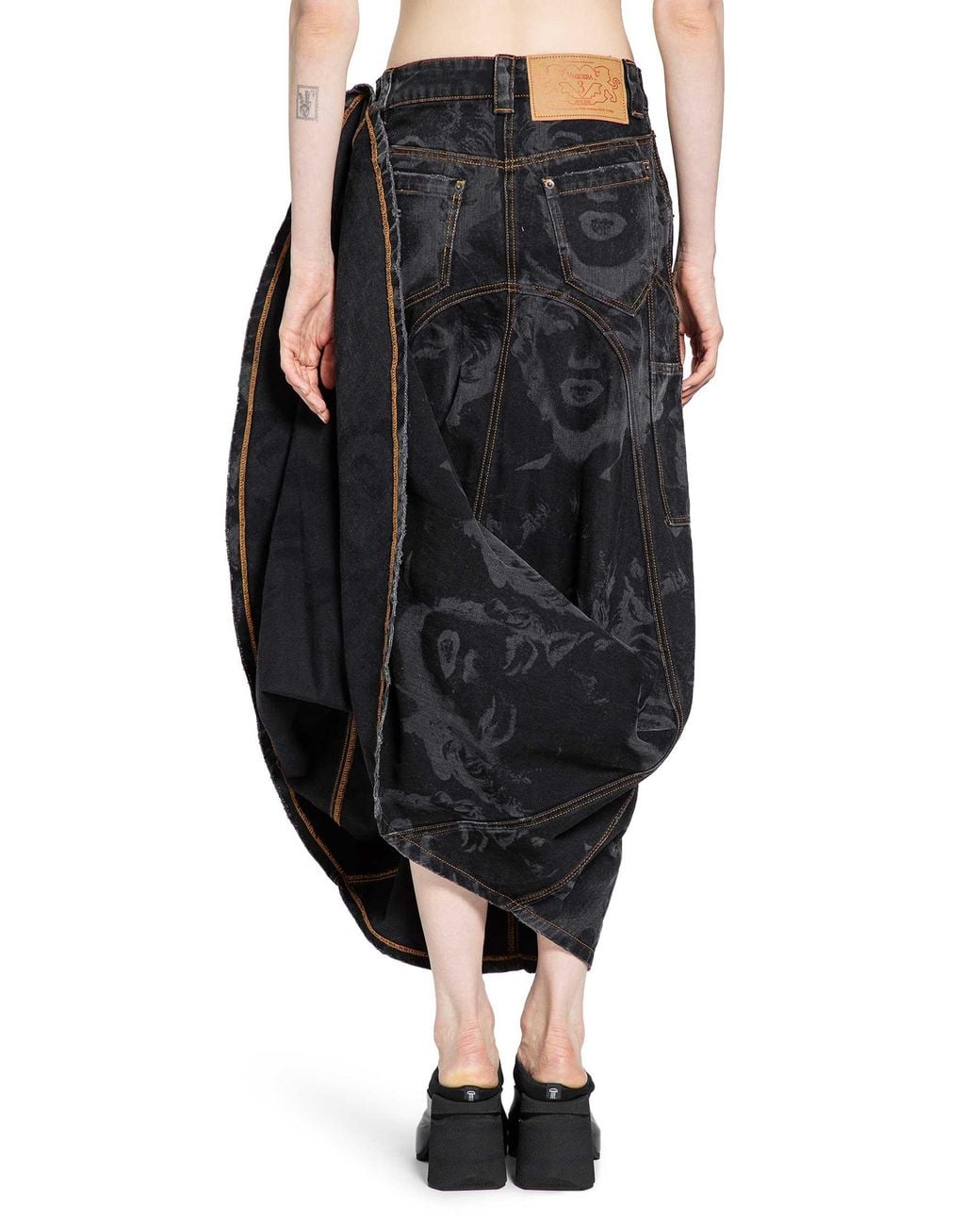 VAQUERA Black Denim Prom Skirt