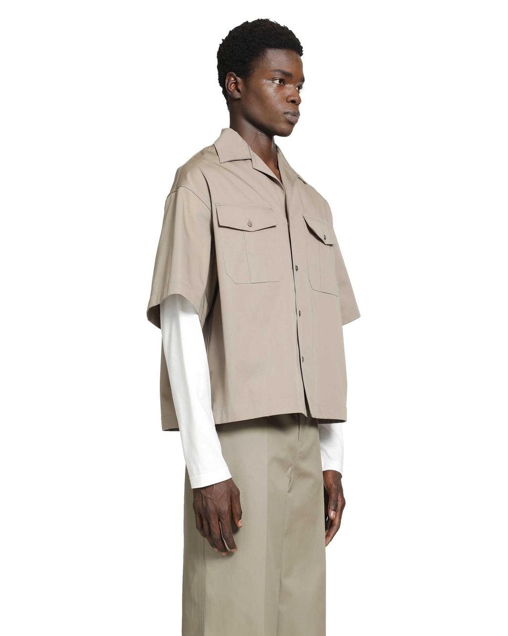 Balenciaga Natural S/S Bowling Shirt for men