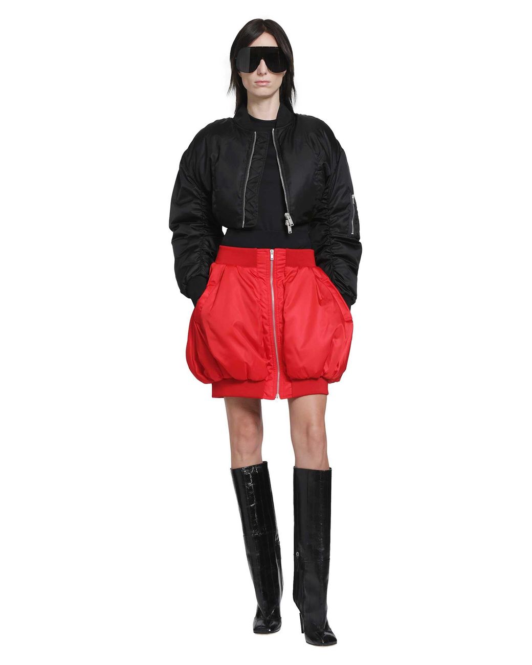 NVL-GARDE Red Bubble Cropped Bomber