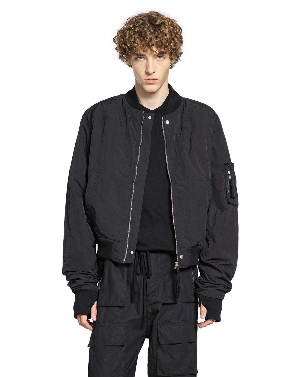 Thom Krom Black Bomber Jacket for men
