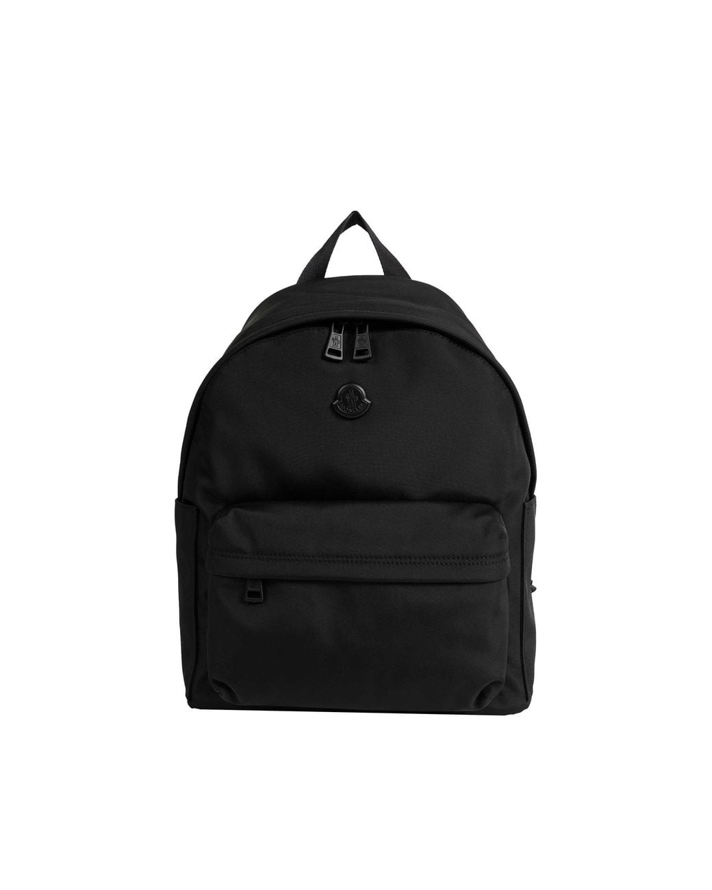 Moncler Black New Pierrick Metal Logo Backpack for men