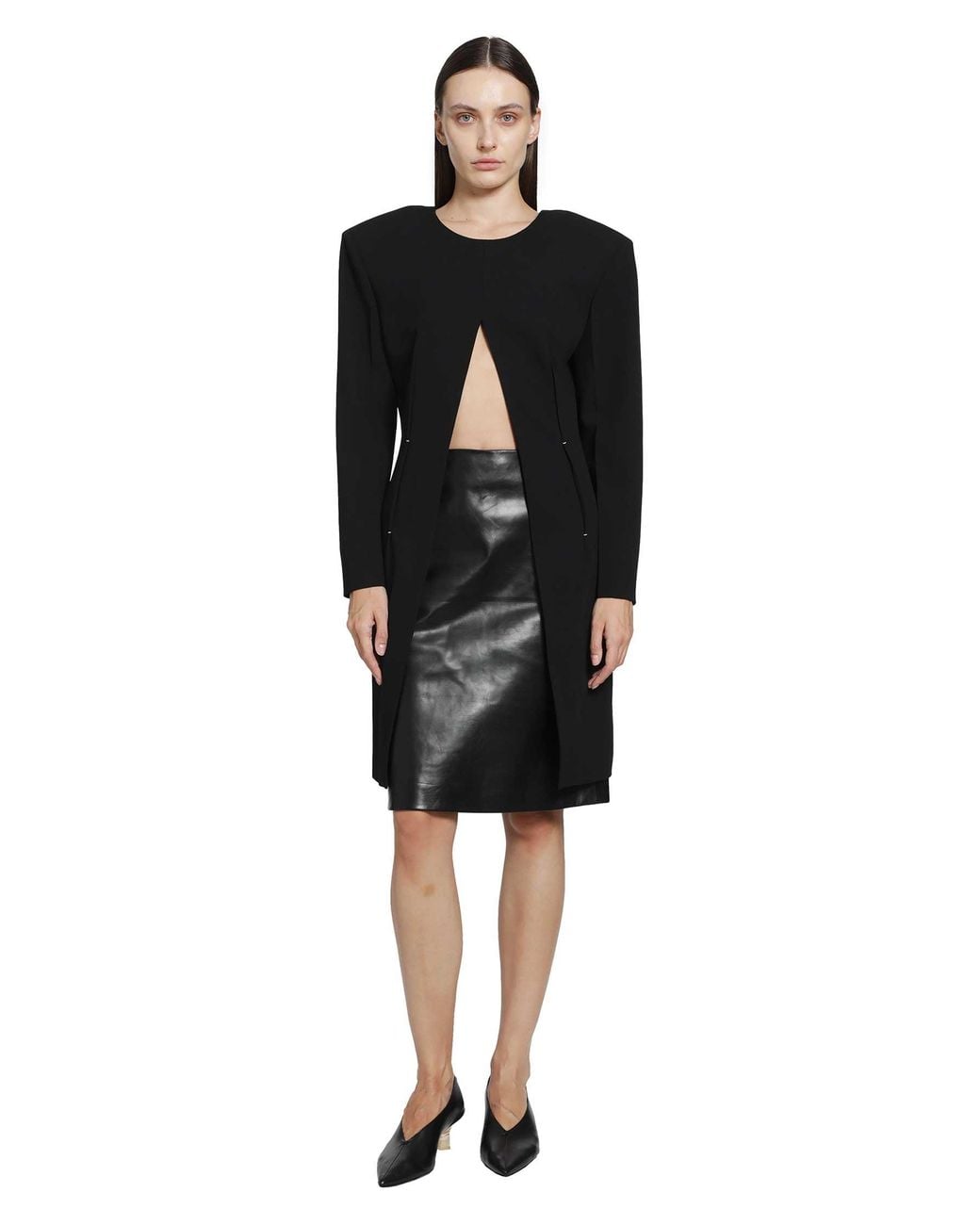 Jil Sander Black Wool Sablé Top
