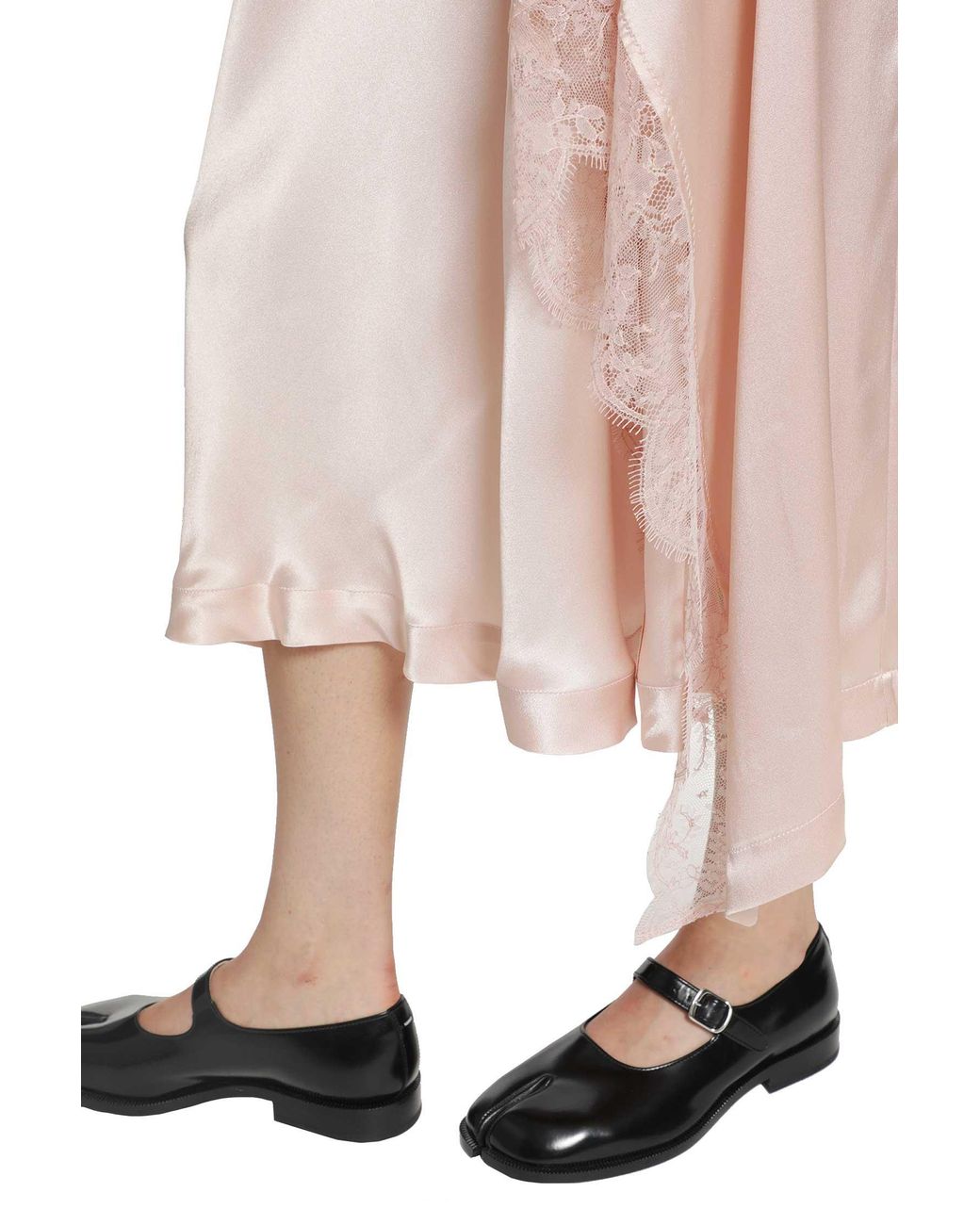 Maison Margiela Pink Silk Slip Midi Dress