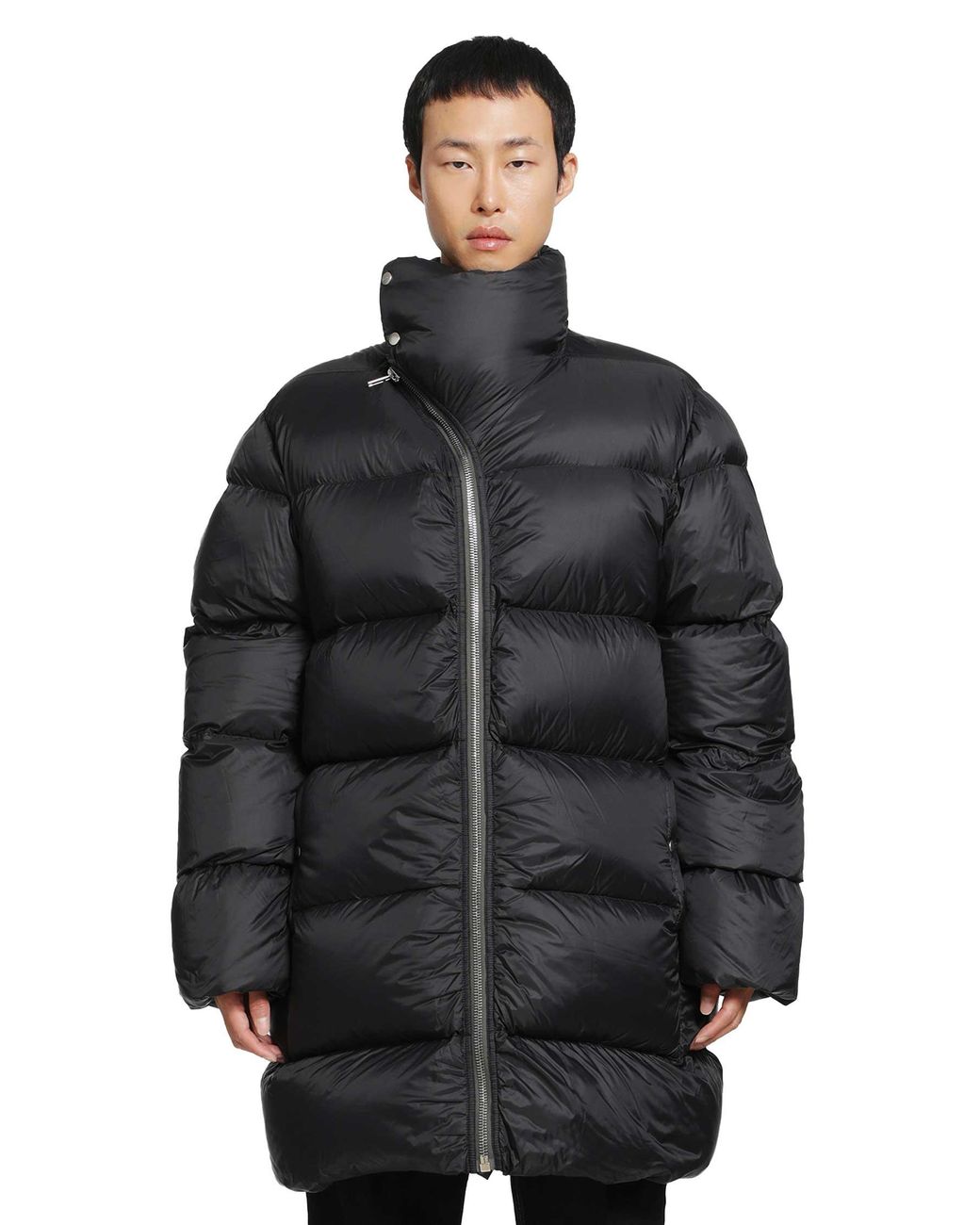 Rick Owens Black Tower Turtle Coat for men