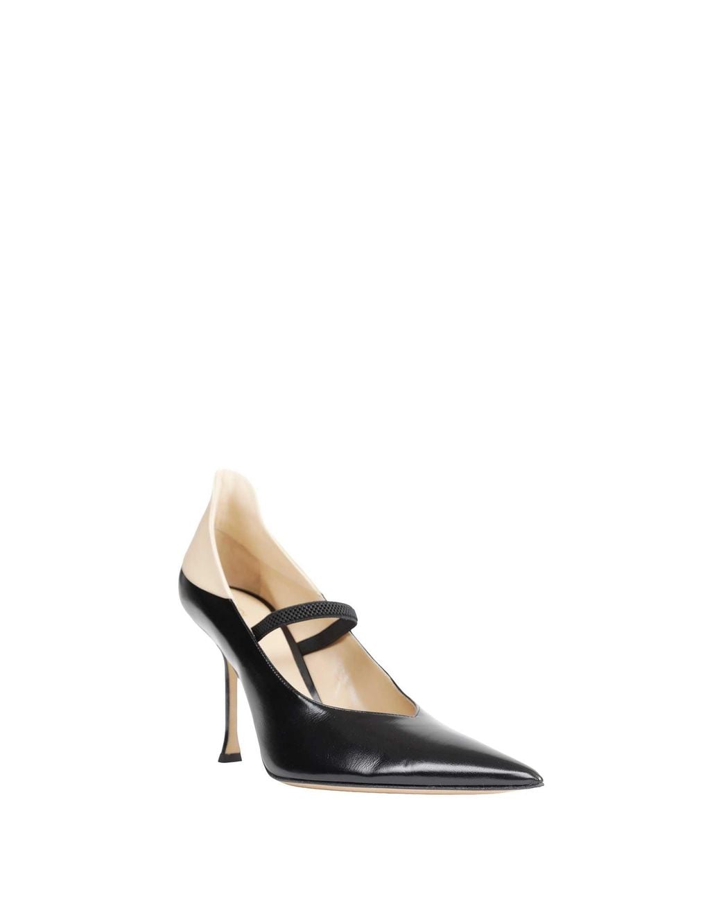 Fendi Black Nude Leather Court Shoes