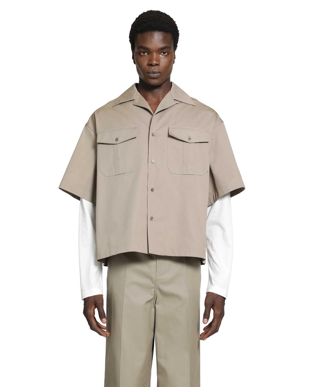 Balenciaga Natural S/S Bowling Shirt for men