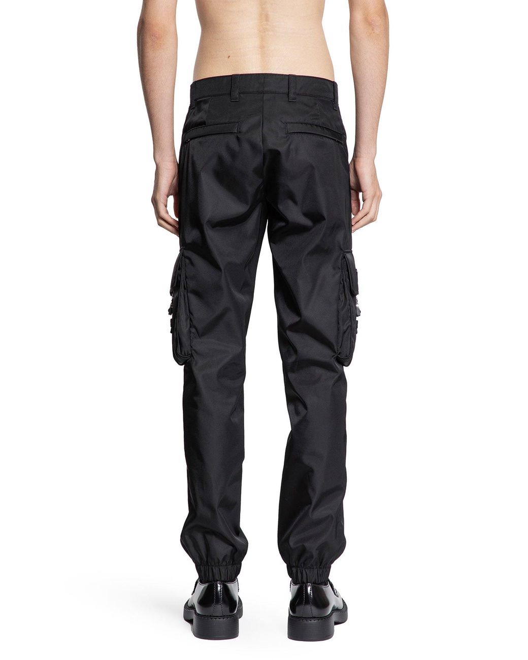 Prada Black Re-Nylon Cargo Trousers for men