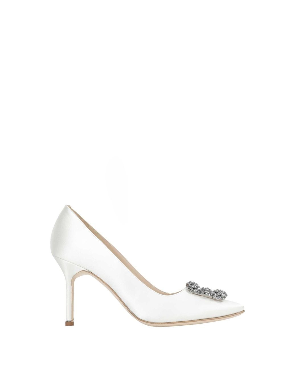 Manolo Blahnik White Hangisi Pumps