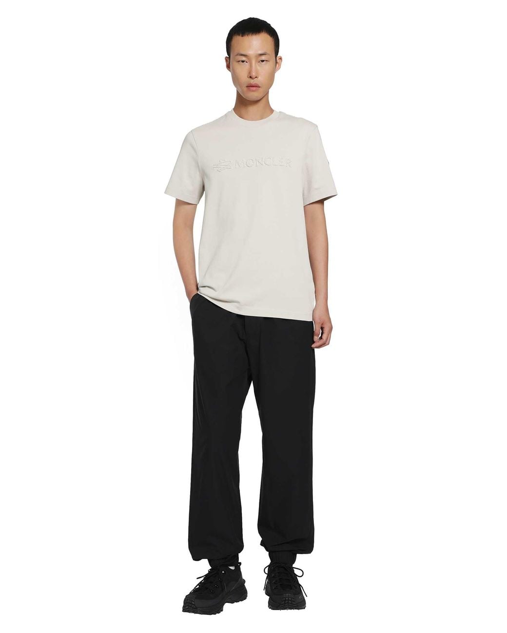 Moncler White Terry Logo Cotton T-Shirt for men