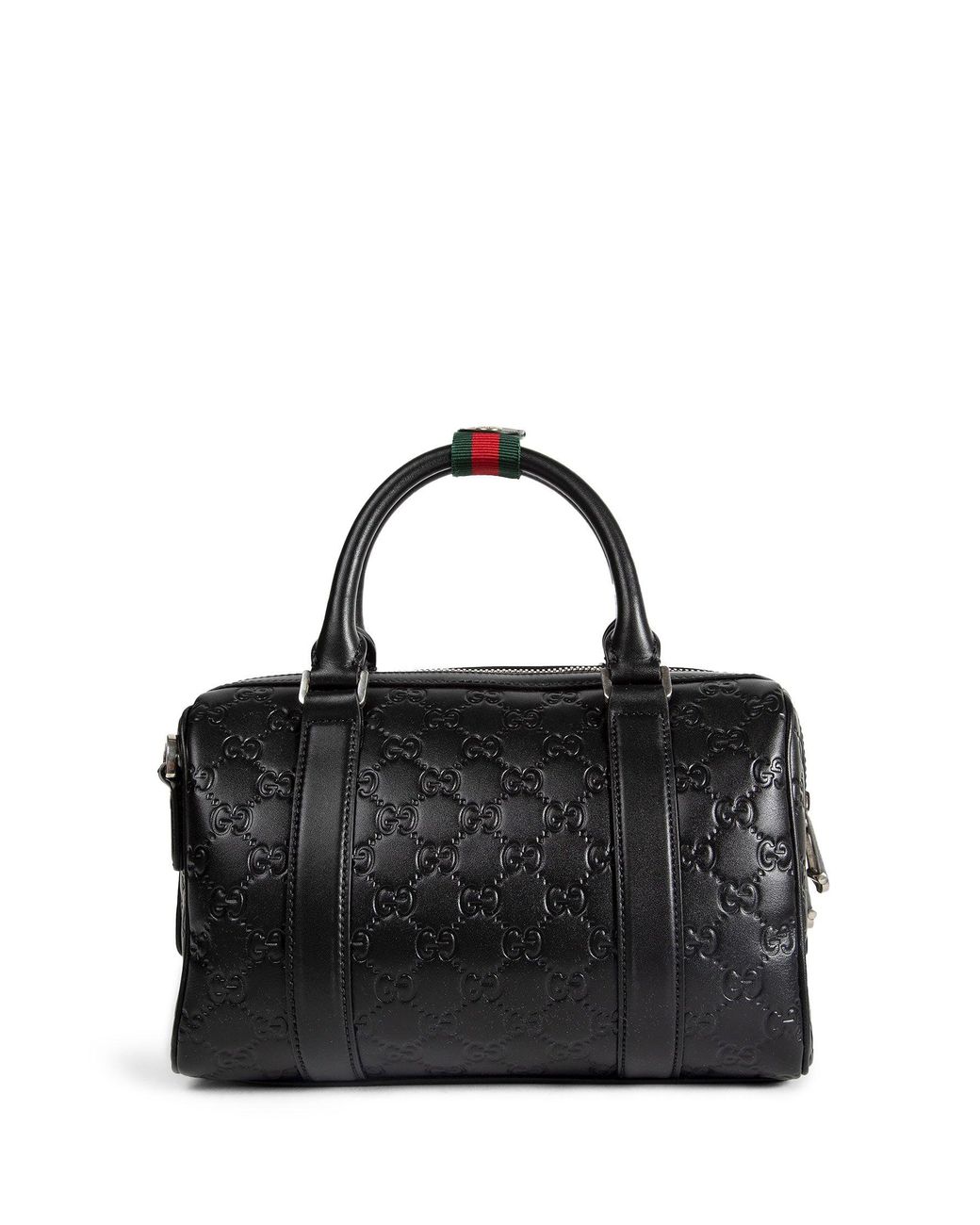 Gucci Black Gg Emblem Small Leather Duffle Bag for men