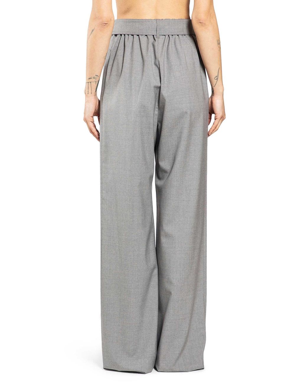 Max Mara Gray Stretch Wool Cloth Trousers