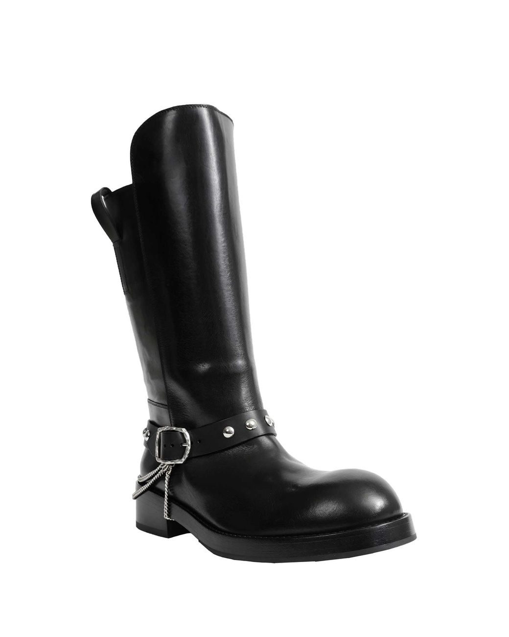 Ann Demeulemeester Black Edeed Riding Boots for men