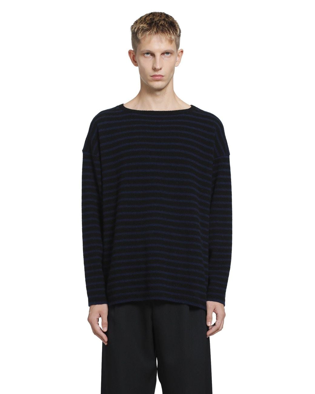 Undercover Black Striped Knit Sweater for men