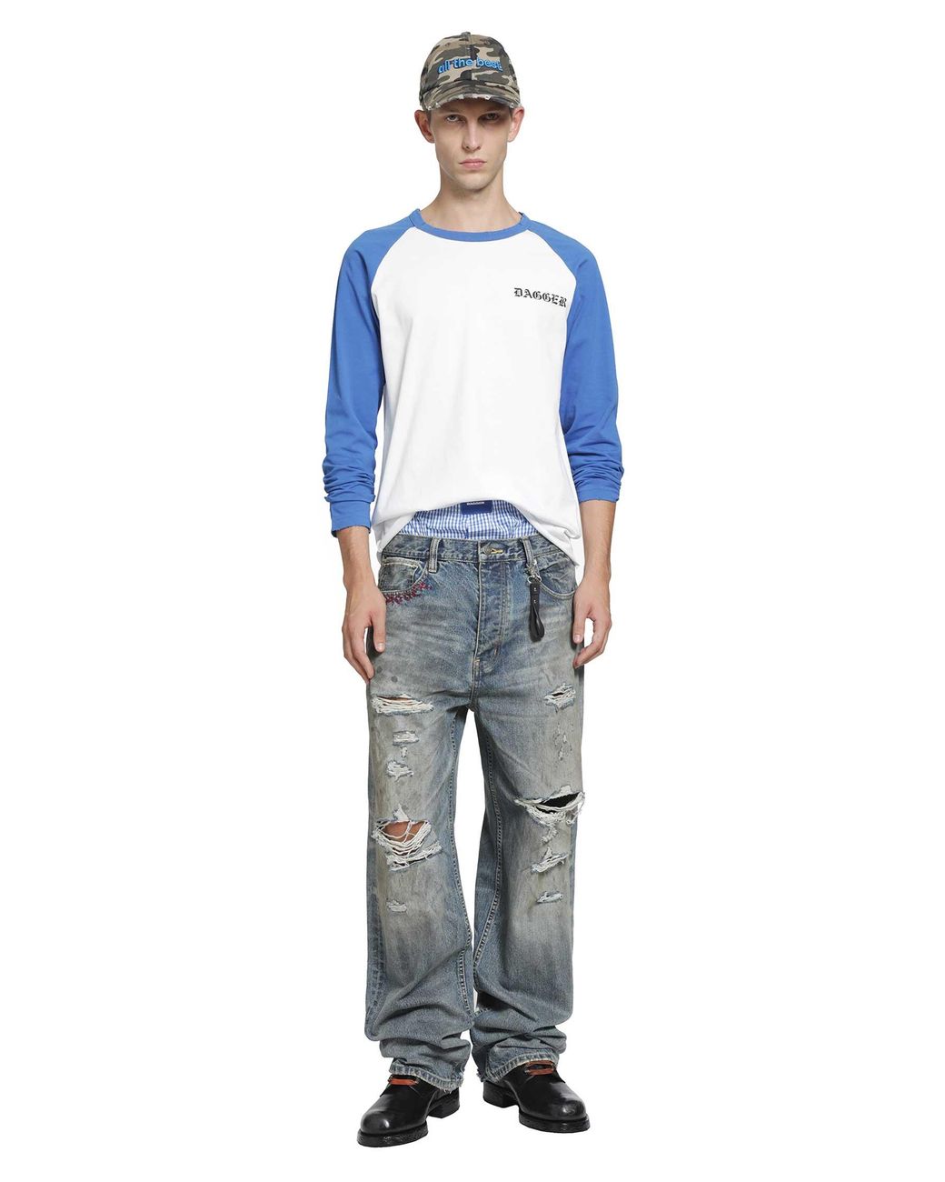 DAGGER Blue Atb Raglan Ls T-Shirt for men