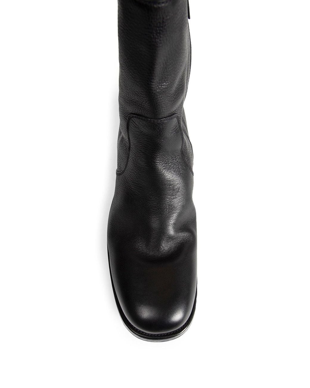 Prada Black Leather Zipper Ankle Boots for men