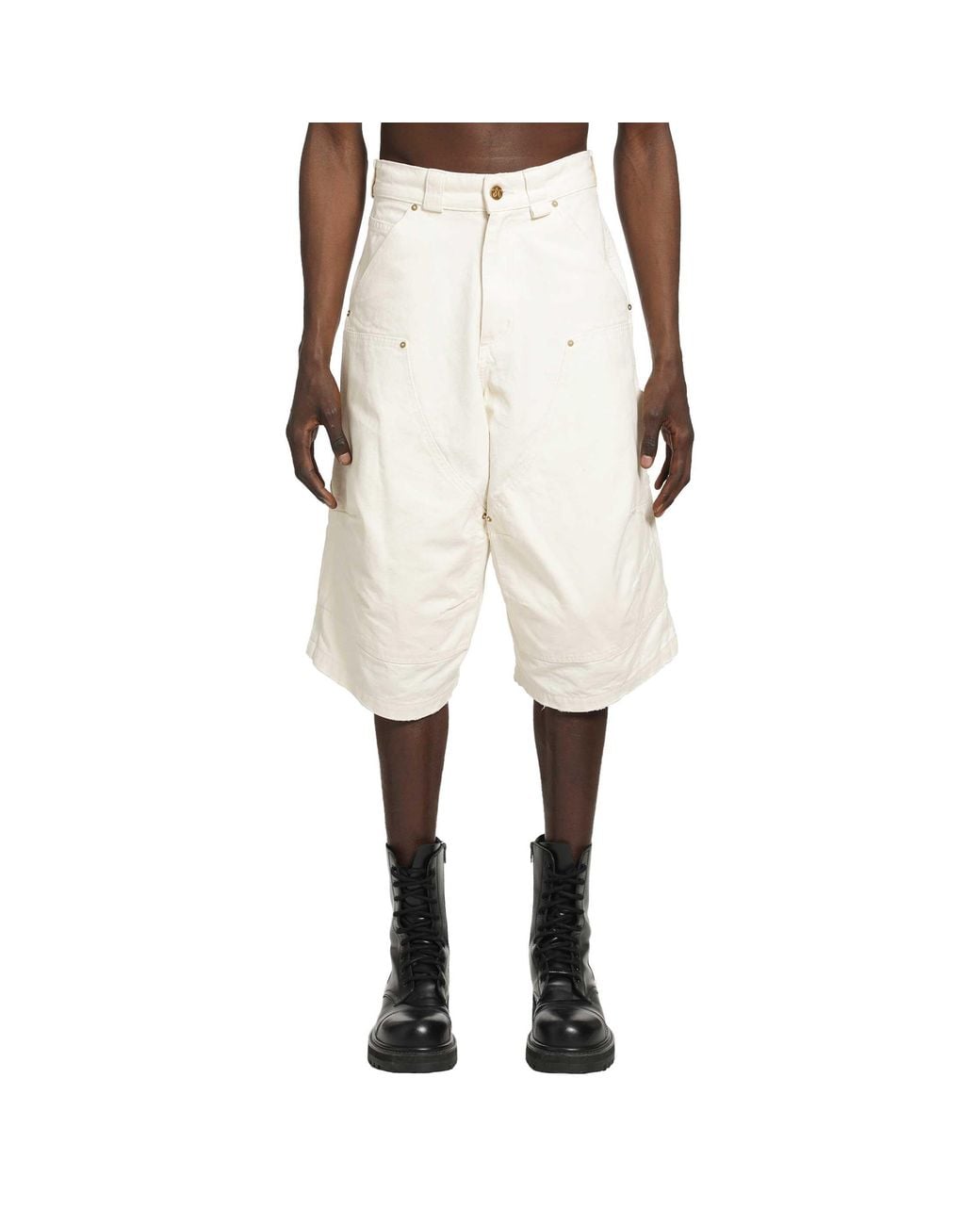 Willy Chavarria Natural Stockton Double Knee Shorts for men