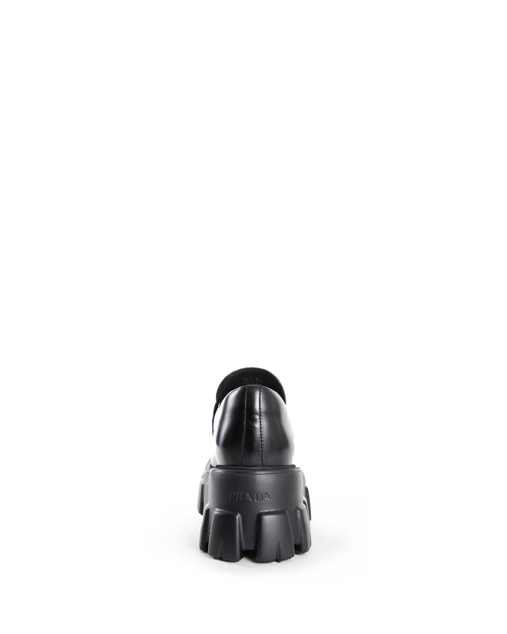 Prada Black Brushed Leather Monolith Loafers