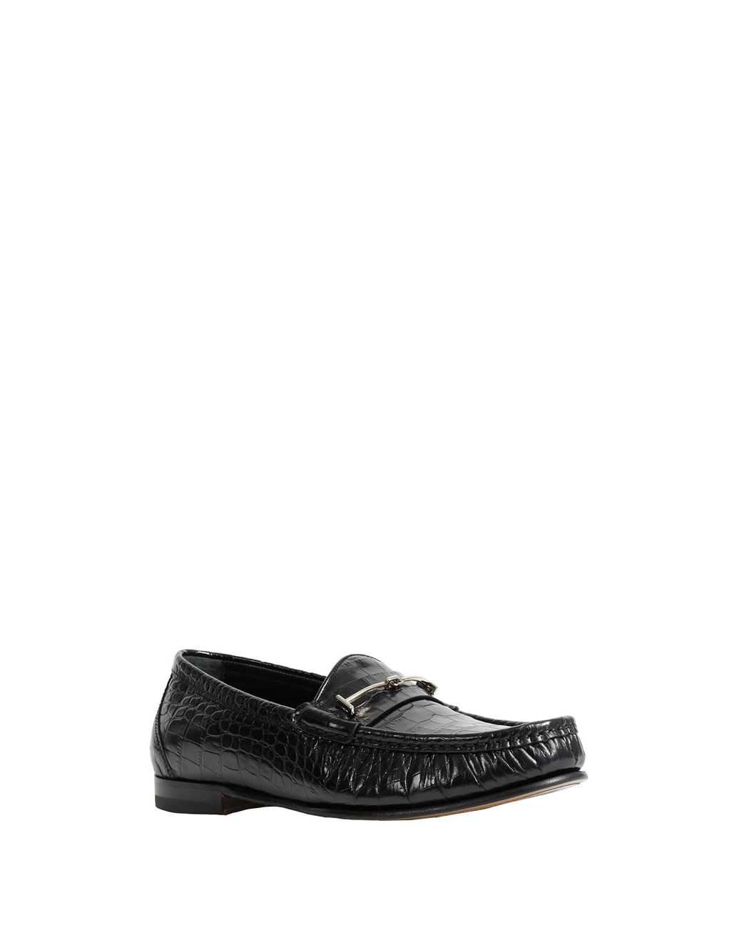 Tom Ford Black Printed Croc Oscar Loafers for men