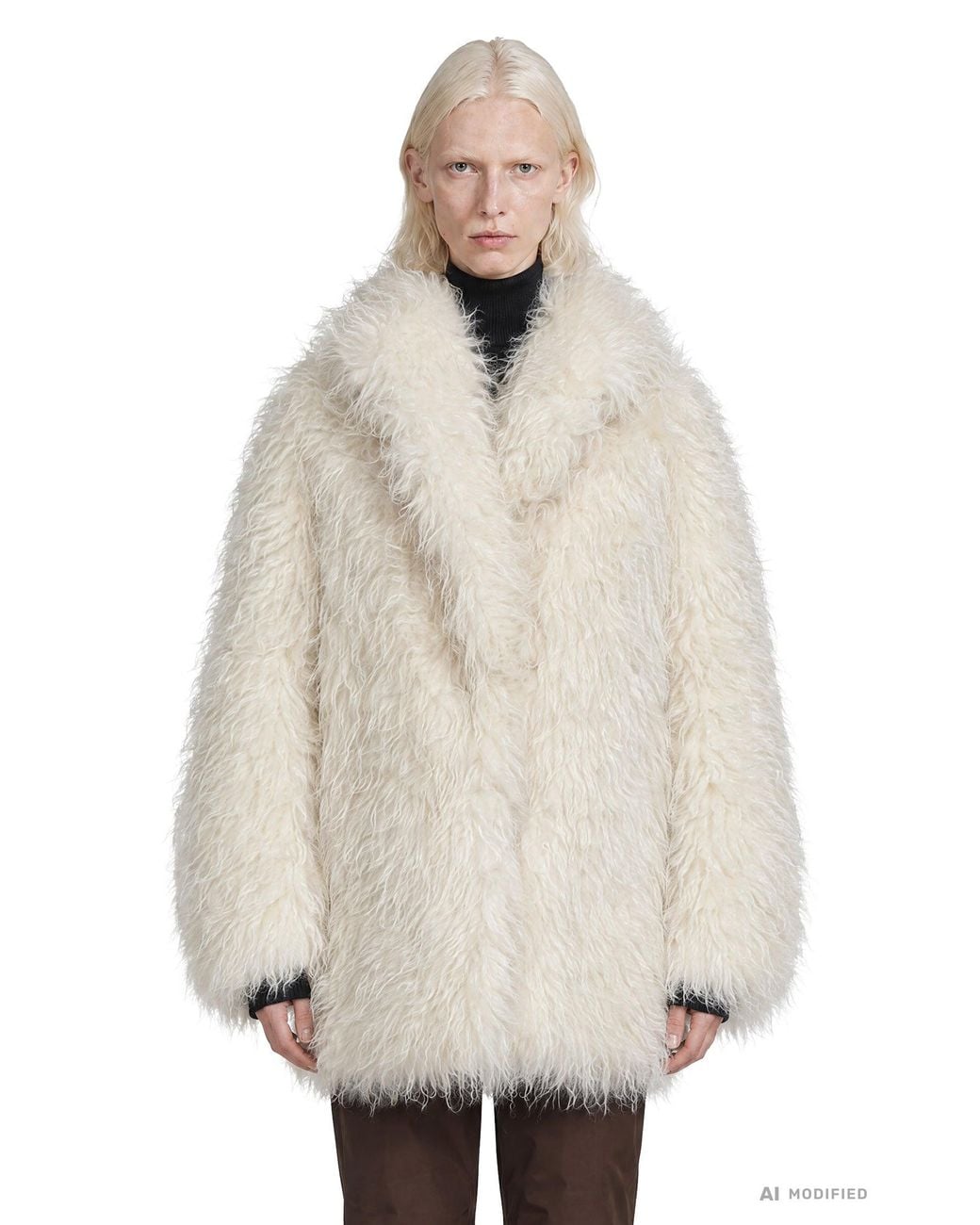 Moncler Natural Malencos Padded Faux Fur Jacket