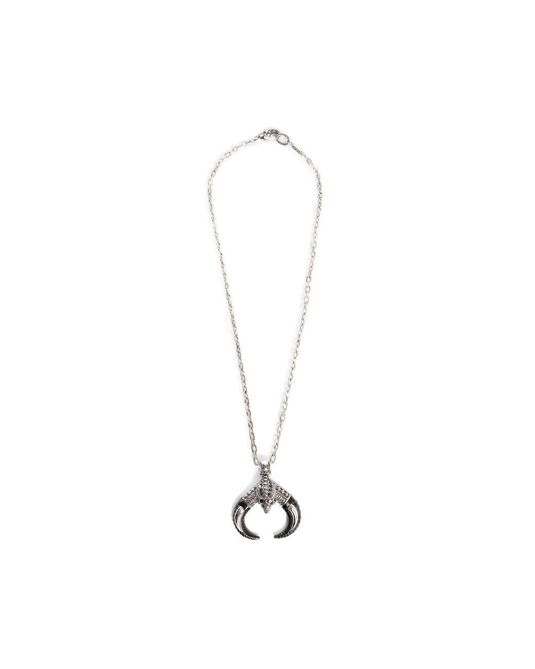 KD2024 Metallic Skull Alien Horn Necklace for men