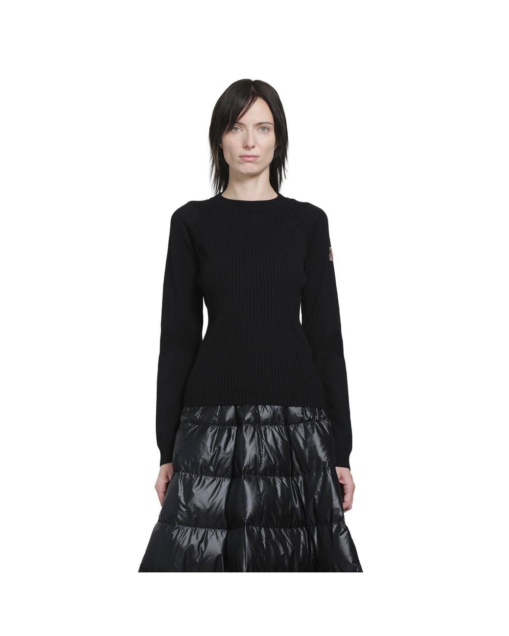 Moncler Black Ribbed Wool Sweater