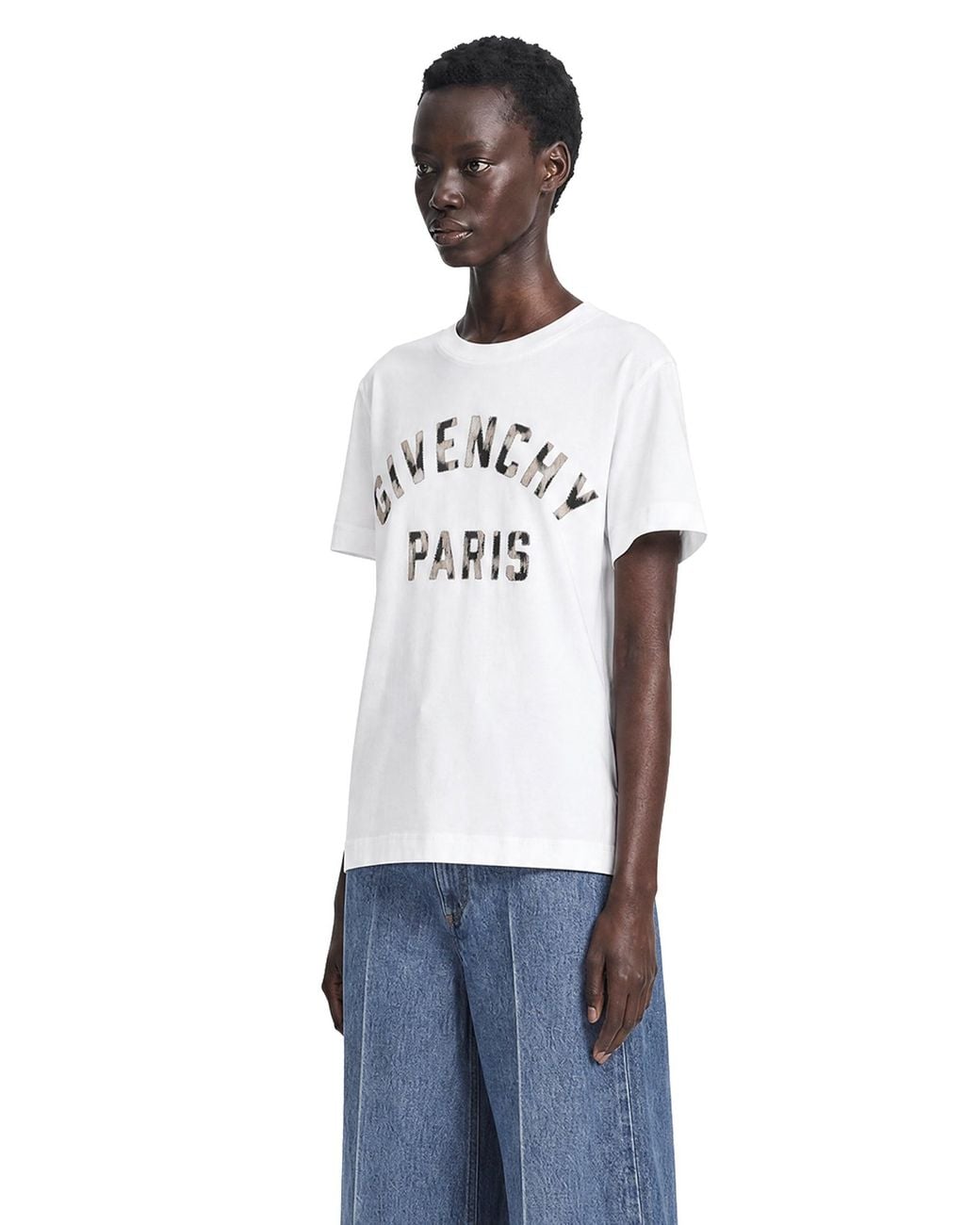 Givenchy White Embroidered Logo Cotton T-Shirt