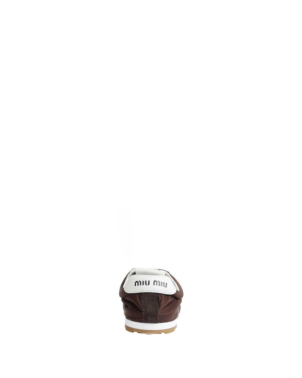 Miu Miu Brown Plume Technical Fabric And Suede Sneakers