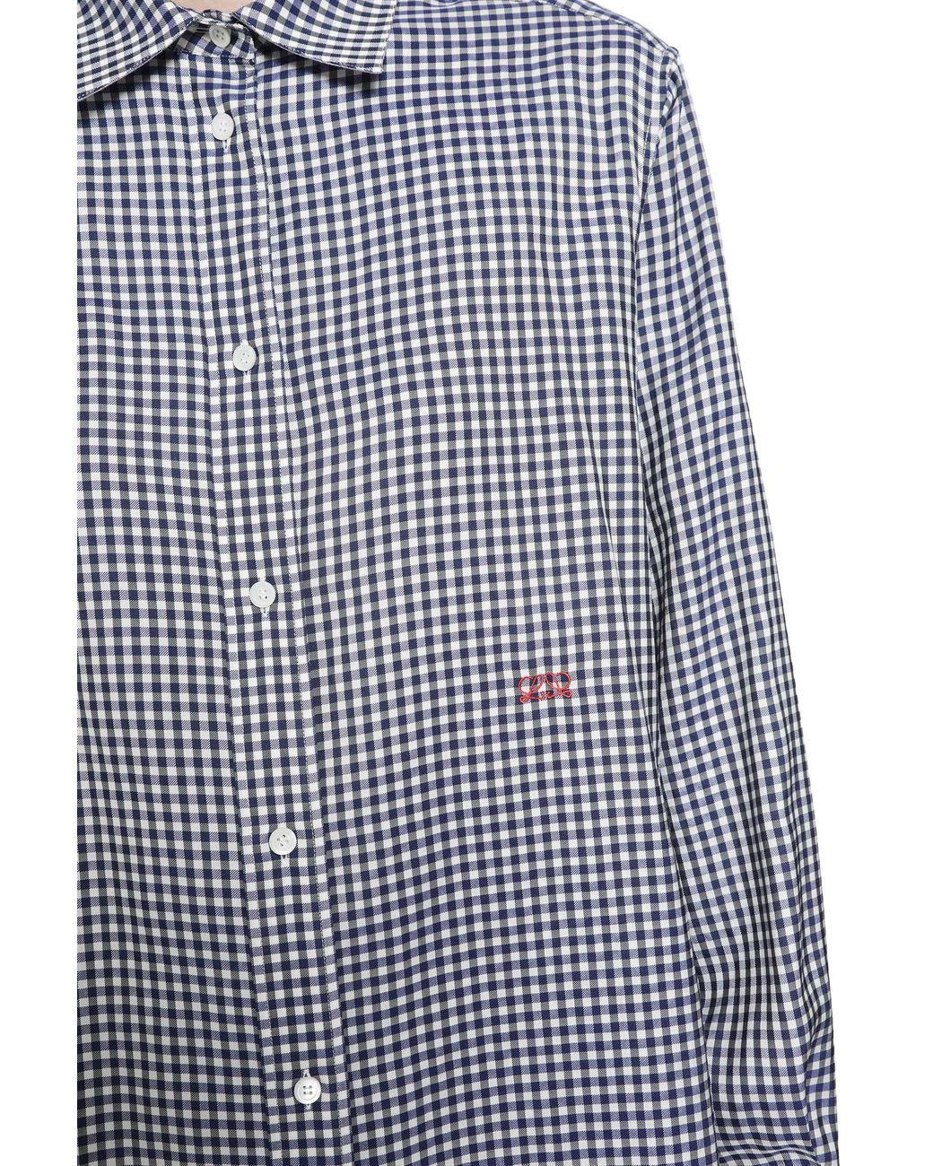Loewe Gray Checked Silk Shirt