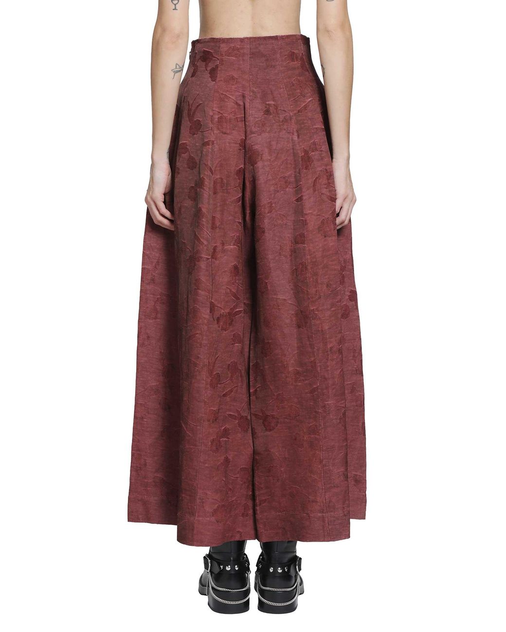 YA YI Red Floral Jacquard Corset Pants