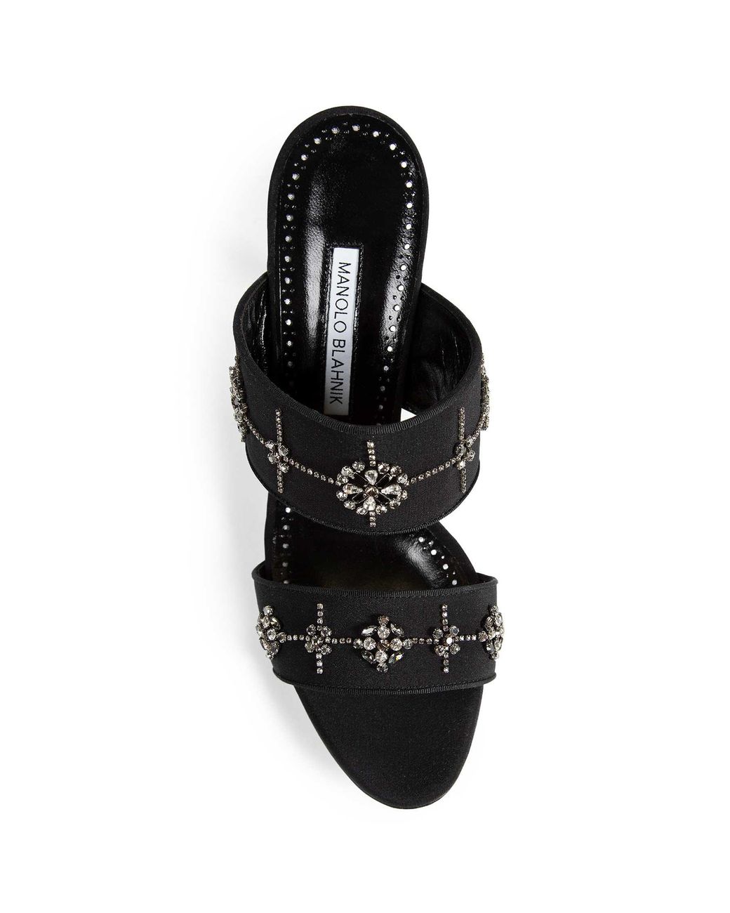 Manolo Blahnik Black Ralota Crystal Pumps