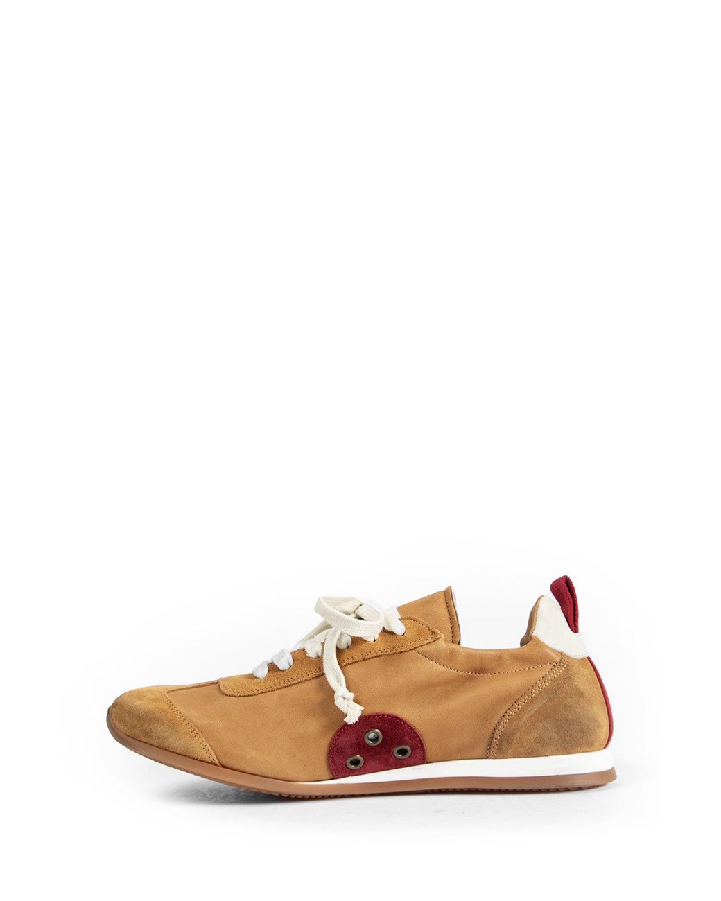 Uma Wang Brown Suede And Leather Gathered Sneakers