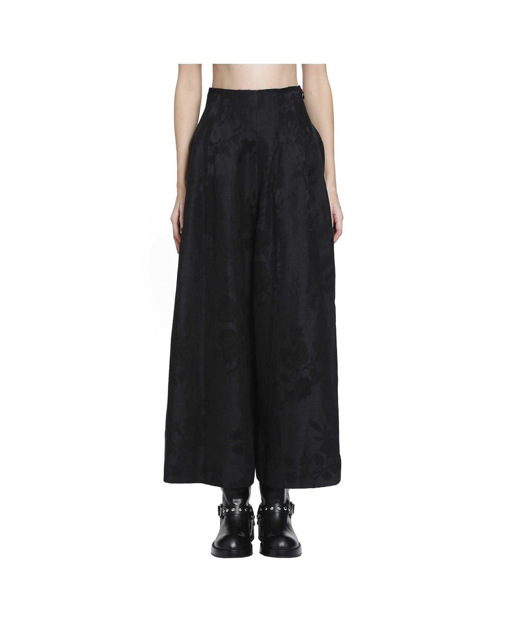 YA YI Black Floral Jacquard Corset Pants
