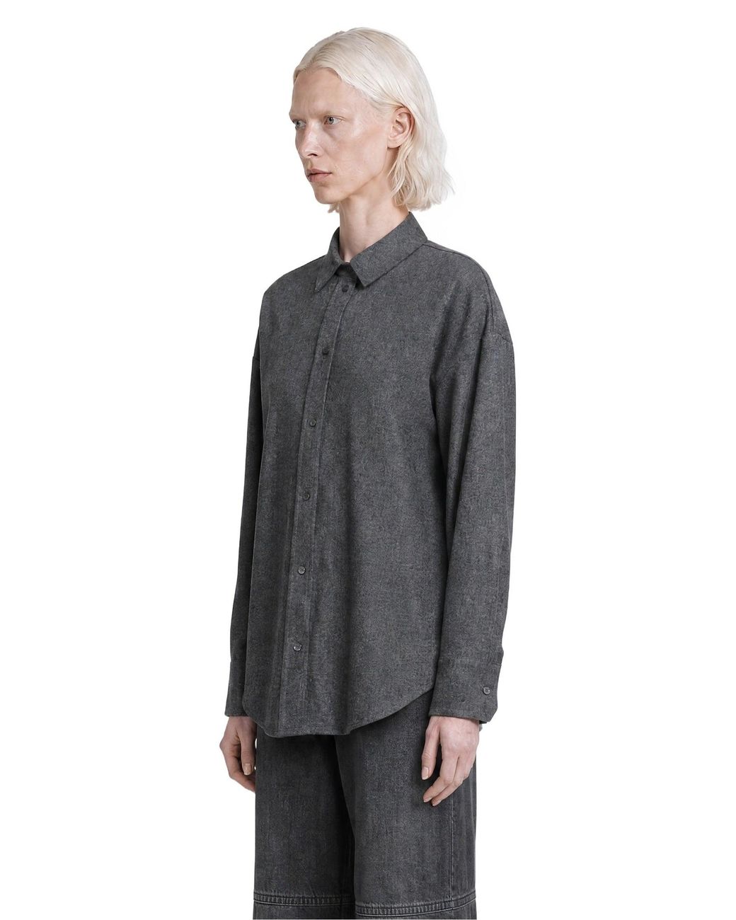 Max Mara Gray Wool Flannel Shirt